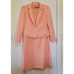 Vintage Edith Flagg California Peach‎ Dress Jacket Set Belt Size 10 AS IS